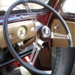 Austin Healey black Leather Steering Wheel Cover