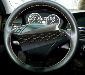 Bmw X3 E83 Black Leather Steering Wheel Cover