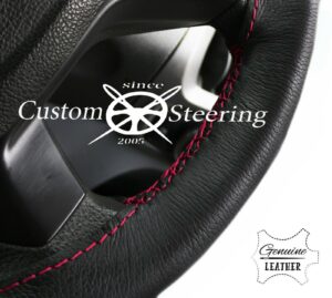 ALFA ROMEO 156 BLACK BEST QUALITY ITALIAN LEATHER STEERING WHEEL COVER PINK STITCHING 1997-2006
