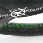 ALFA ROMEO 156 BLACK REAL ITALIAN LEATHER STEERING WHEEL COVER GREEN STITCHING 1997-2006