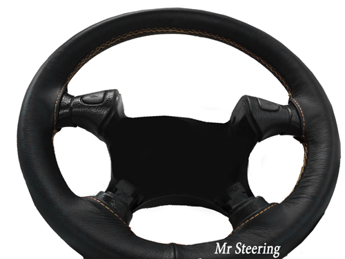 FITS TOYOTA AVENSIS T220 BLACK ITALIAN LEATHER STEERING WHEEL COVER 1997-2003 