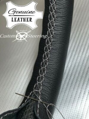 TOYOTA LAND CRUISER 100 1998-2007 GENUINE BEST QUALITY ITALIAN LEATHER STEERING WHEEL COVER GREY STITCHING - Image 5