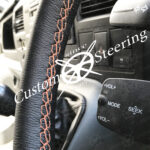 FIAT DUCATO VAN MK3 REAL ITALIAN LEATHER STEERING WHEEL COVER BEIGE STITCHING 2006-2013