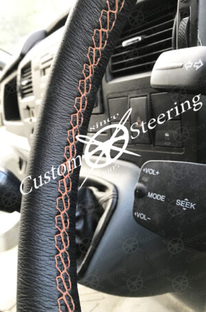 FIAT DUCATO VAN MK3 REAL ITALIAN LEATHER STEERING WHEEL COVER BEIGE STITCHING 2006-2013