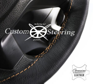 FIAT DUCATO VAN MK3 REAL ITALIAN LEATHER STEERING WHEEL COVER BEIGE STITCHING 2006-2013 - Image 5