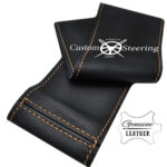 LAND ROVER FREELANDER MK1 REAL LEATHER STEERING WHEEL COVER GOLD STITCHING 1997-2006