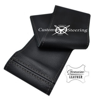 VAUXHALL / OPEL MOVANO VAN MK3 2010-PRESENT REAL ITALIAN LEATHER STEERING WHEEL COVER GREY STITCHING - Image 5