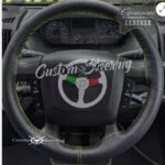 CITROEN RELAY / JUMPER MK3 2006-2014 GENUINE ITALIAN LEATHER STEERING WHEEL COVER GREY STITCHING