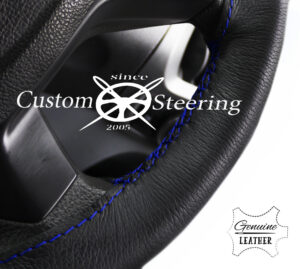 TOYOTA LAND CRUISER 100 1998-2007 GENUINE BEST QUALITY ITALIAN LEATHER STEERING WHEEL COVER ROYAL BLUE STITCHING
