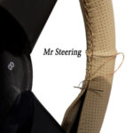 For LAND ROVER SERIES III 1971-1985 Real Beige Perforated Leather Steering Wheel Cover ** choose color thread
