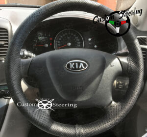 For KIA NEW FACE 06-12 Perforated Leather Steering Wheel Cover ** choose a thread