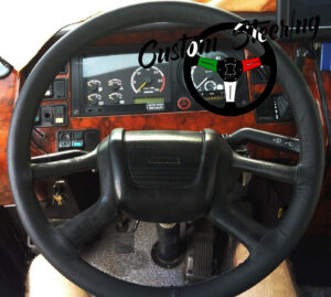 SCANIA P 380 TRUCK 2004-2012  Black Leather Steering Wheel Cover ** Choose Color Stitch