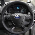 for TRANSIT CUSTOM VAN 13+ Black Leather Steering Wheel Cover