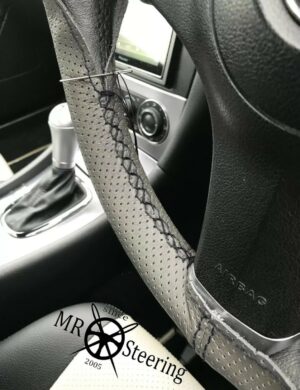 For LAND ROVER DISCOVERY I,II,III SERIES 1989-2010 Real Grey Perforated Leather Steering Wheel Cover ** choose color thread - Image 4