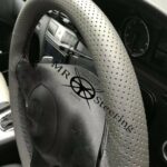 For LAND ROVER DISCOVERY I,II,III SERIES 1989-2010 Real Grey Perforated Leather Steering Wheel Cover ** choose color thread