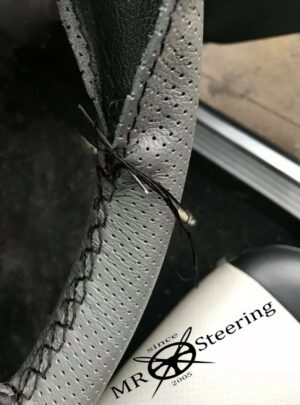 For LAND ROVER DISCOVERY I,II,III SERIES 1989-2010 Real Grey Perforated Leather Steering Wheel Cover ** choose color thread - Image 3