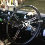 For LAND ROVER SERIES II, IIA 1958-1971 Real Black Leather Steering Wheel Cover ** choose color thread