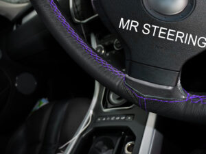 FOR ACURA LEGEND MK2 90-95 STEERING WHEEL COVER WITH BLUE STITCHING - Image 3