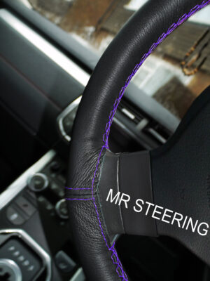 FOR ACURA LEGEND MK2 90-95 STEERING WHEEL COVER WITH BLUE STITCHING - Image 4