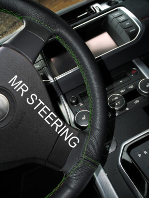 for FORD TRANSIT CUSTOM 13+ LEATHER STEERING WHEEL COVER GREEN STITCH - Image 5