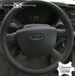 FORD TRANSIT MK7 06-12 Leather Steering Wheel Cover with Black Stitch ** MANY COLORS LEATHER
