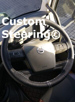 FORD VOLVO FH 4 SERIES Leather Steering Wheel Cover with White Stitch ** MANY COLORS LEATHER