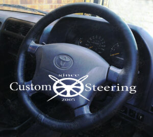 For TOYOTA HILUX 2005-2014 Real Black Leather Steering Wheel Cover ** choose color thread