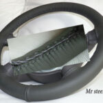 for Mercedes-Benz C class III 204 DARK GREY LEATHER STEERING WHEEL COVER