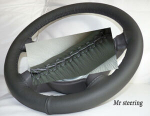 for Mercedes-Benz C class III 204 DARK GREY LEATHER STEERING WHEEL COVER