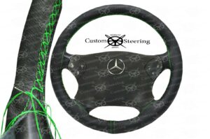 for MERCEDES SPRINTER 13-18 BLACK LEATHER STEERING WHEEL COVER ** choose color thread