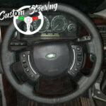 for RANGE ROVER L322 VOGUE 02-12 REAL BLACK LUXURY LEATHER STEERING WHEEL COVER ** select colour thread