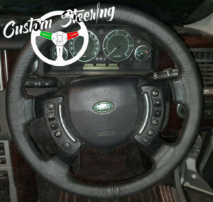 for RANGE ROVER L322 VOGUE 02-12 REAL BLACK LUXURY LEATHER STEERING WHEEL COVER ** select colour thread