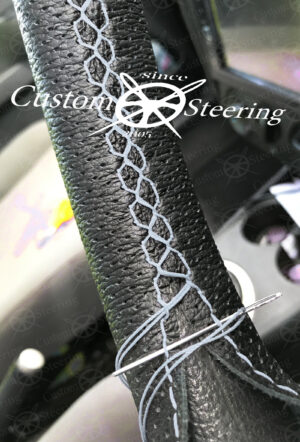 for MERCEDES BENZ ACTROS TRUCK * 2018 - present * Black Perfotated Leather Steering Wheel Cover ** Choose Color Stitch - Image 4