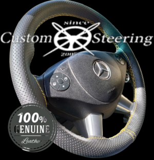 PERFORATED LEATHER STEERING WHEEL for COVER FREIGHTLINER SPRINTER 2013 2018 ** select colour thread