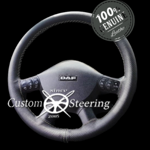for DAF LF 2001-2020 Black Perfotated Leather Steering Wheel Cover ** Choose Color Stitch