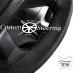 BMW X3 E83 REAL BLACK ITALIAN LEATHER STEERING WHEEL COVER 2003-2010